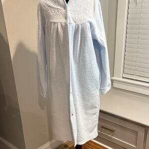 Miss Elaine Soft Blue Embroidered Robe